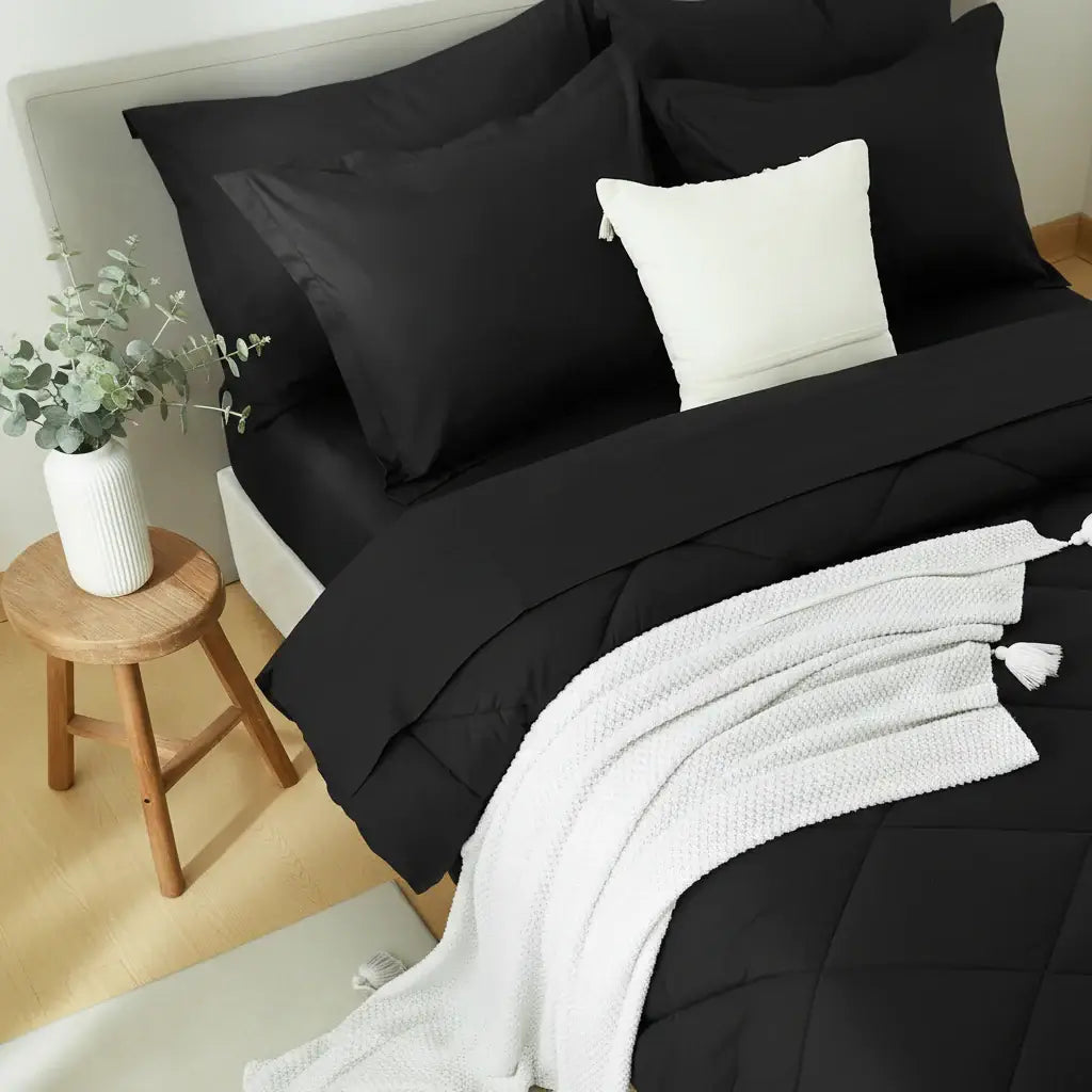 Microfiber Comforter Set with Sheets Pillowcases & Pillow Shams