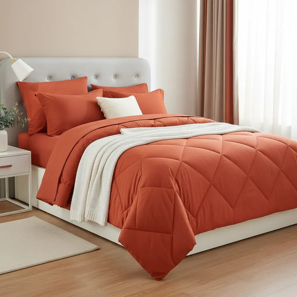 Microfiber Comforter Set with Sheets Pillowcases & Pillow Shams