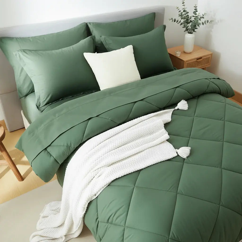 Microfiber Comforter Set with Sheets Pillowcases & Pillow Shams