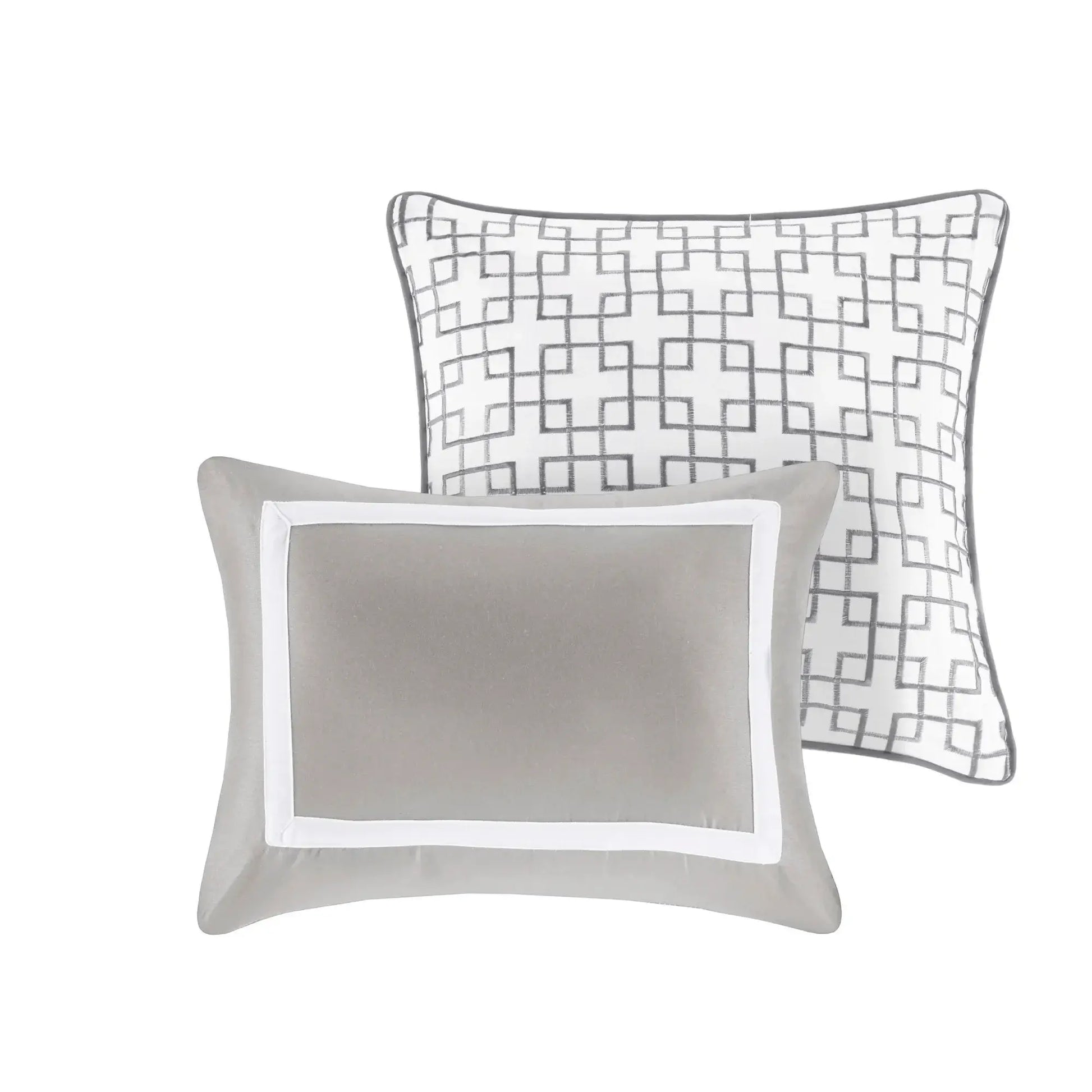 Grey Full Queen Comforter and Quilt Set
