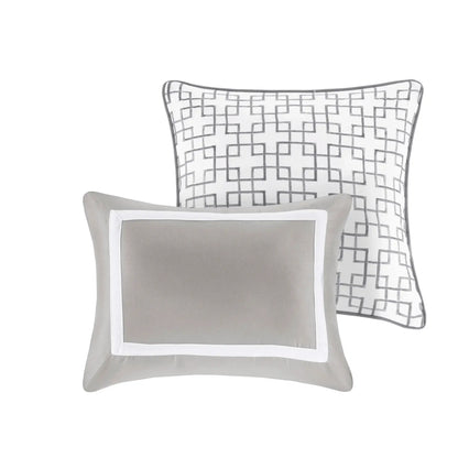 Grey Full Queen Comforter and Quilt Set